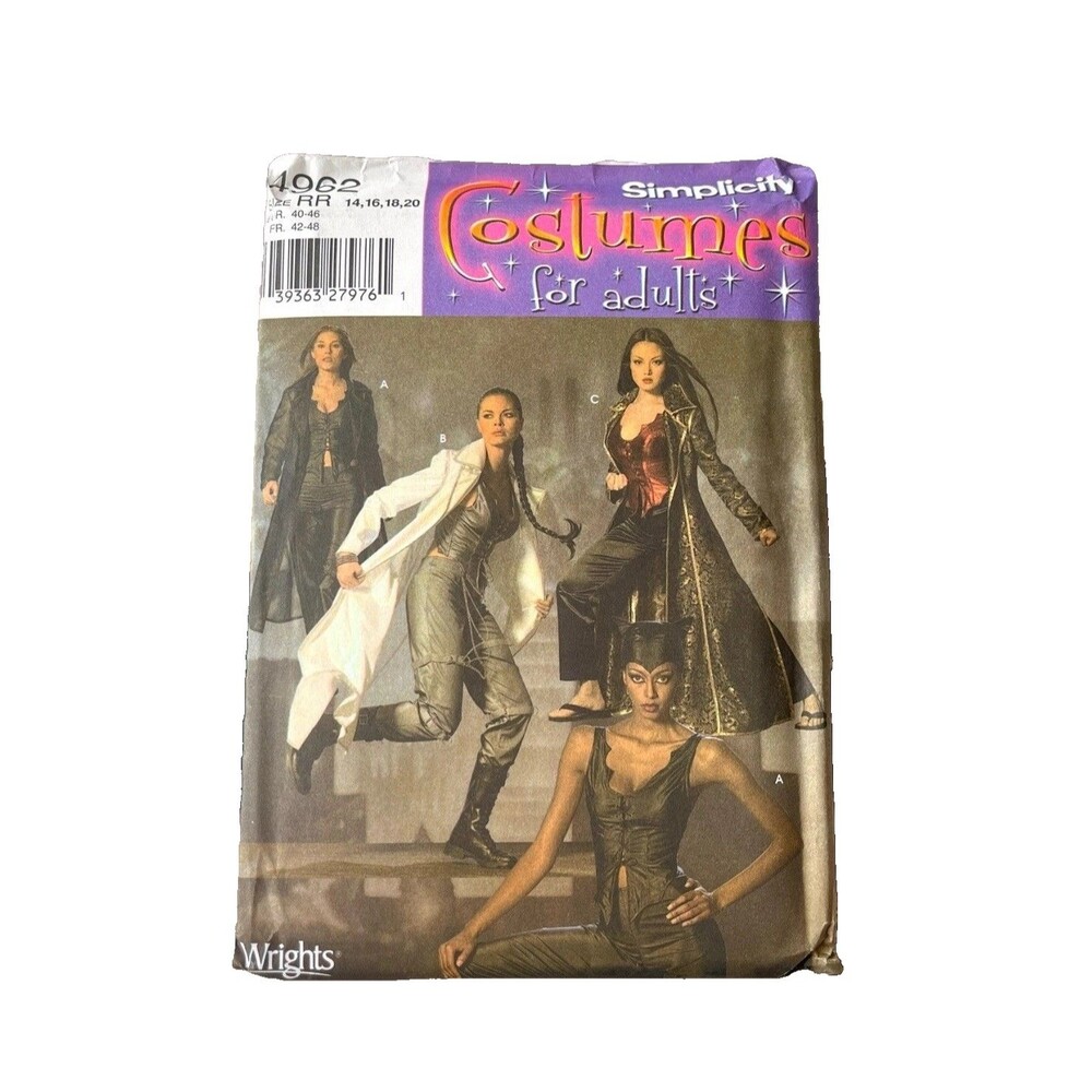 Simplicity Duster Costumes For Adults 14-20 Uncut Pattern 4962 Jacket Cosplay
